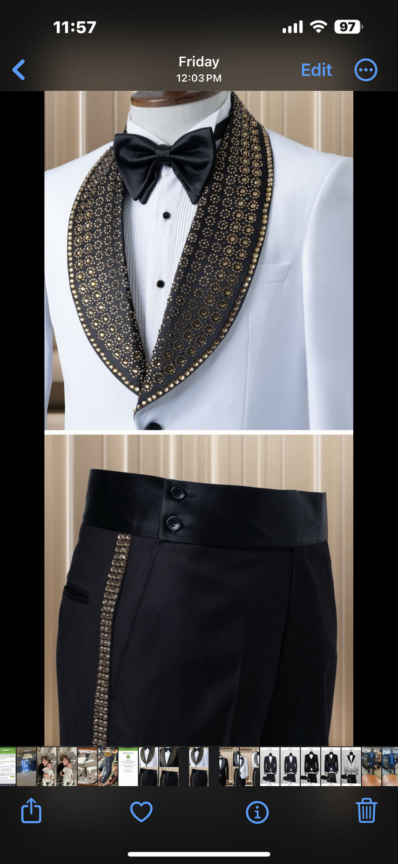 Marco Lorenzo| Slim Fit Wide Collar Studded Tuxedo-The City Warehouse-Menswear