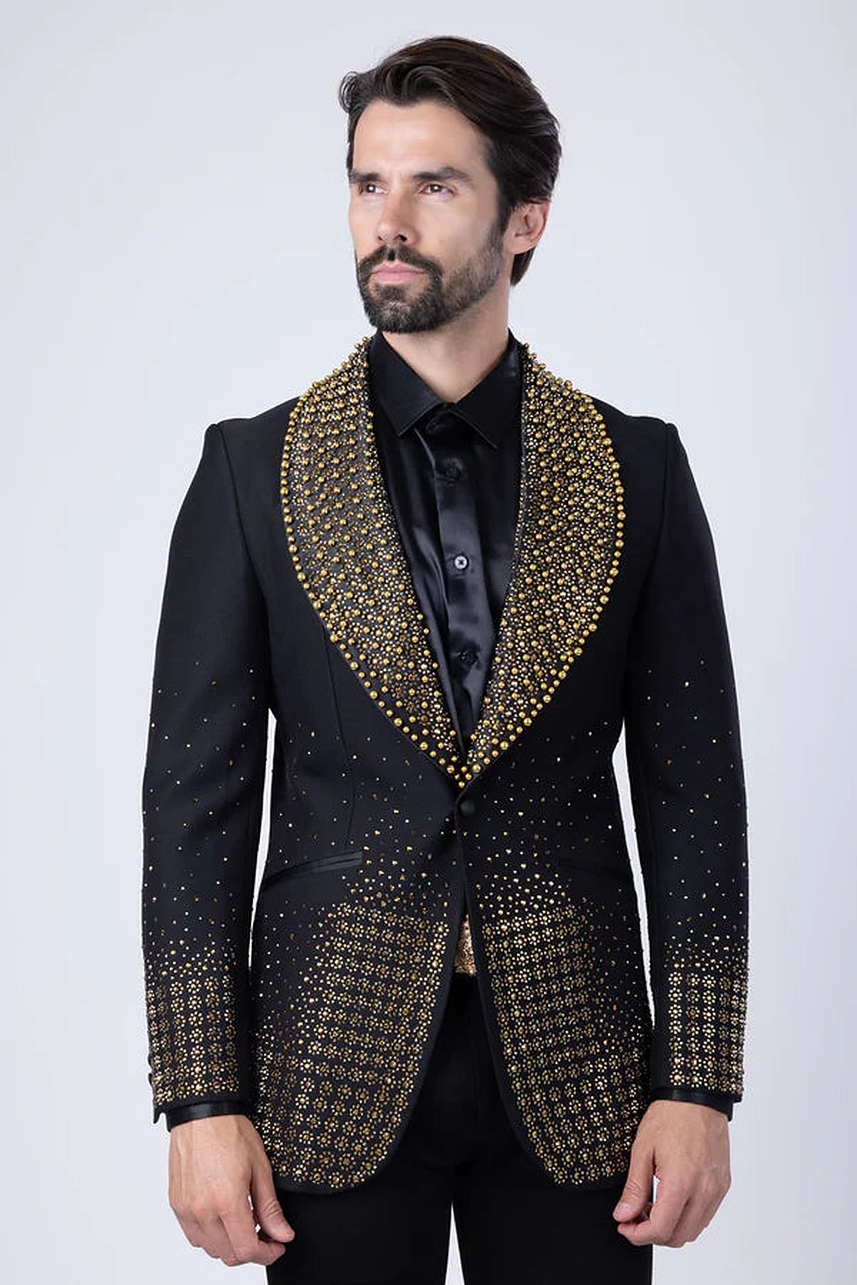 Barabas Rhinestone Blazer (4EBL47) in Black