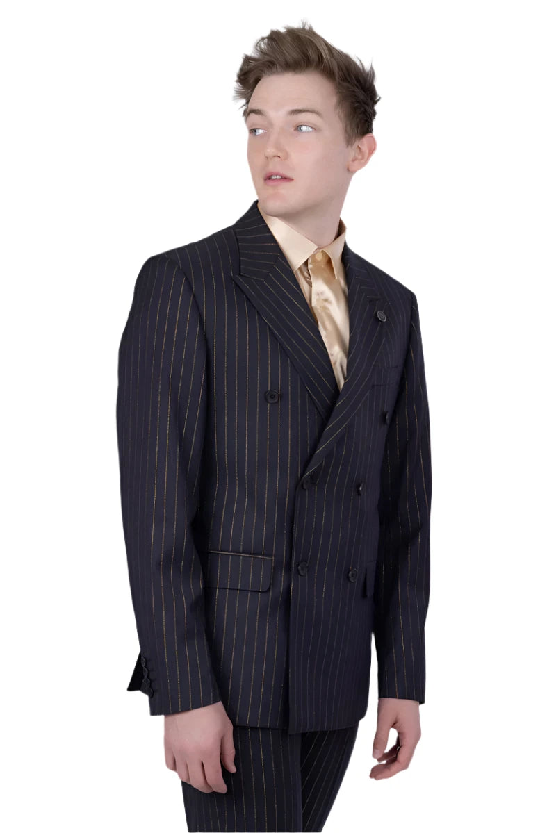 5SU39 Black Palma Pinstripe Suit