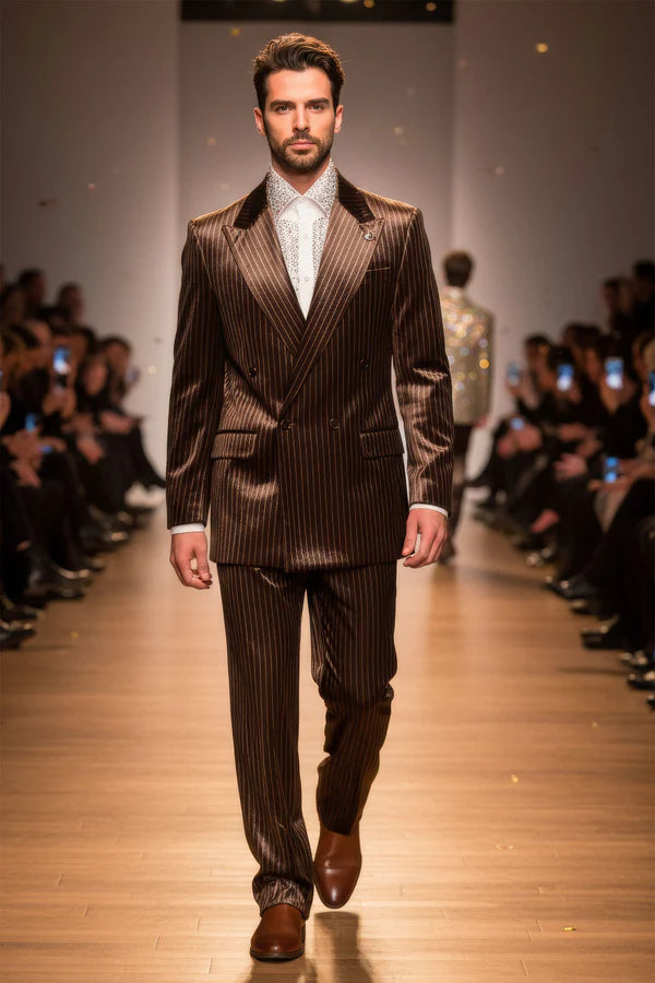 Barabas | DB PinStripe Velvet Suit | 5SU52