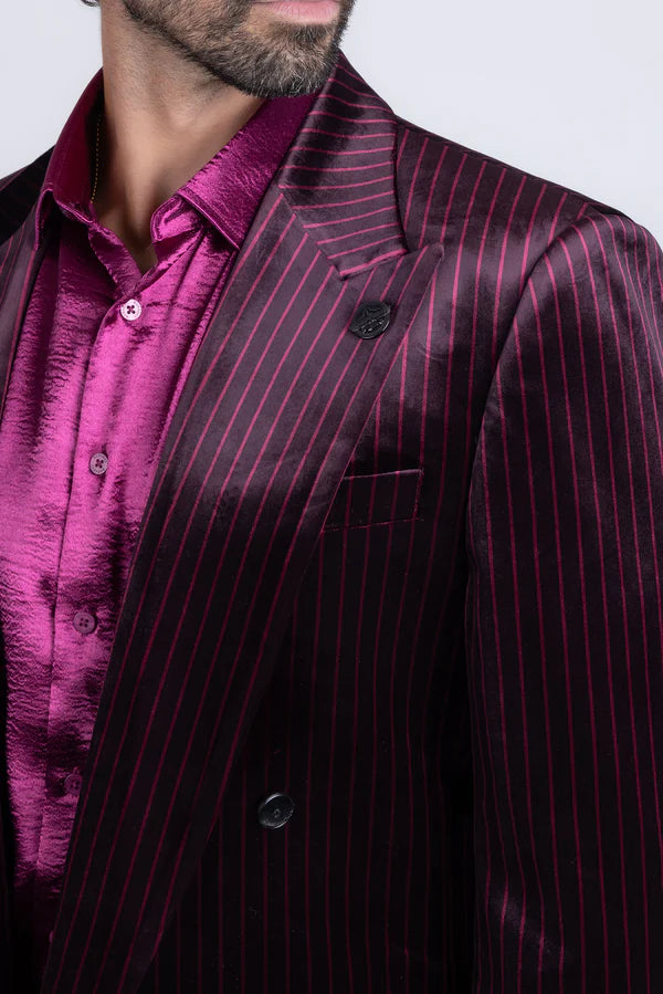 Barabas | DB PinStripe Velvet Suit | 5SU52