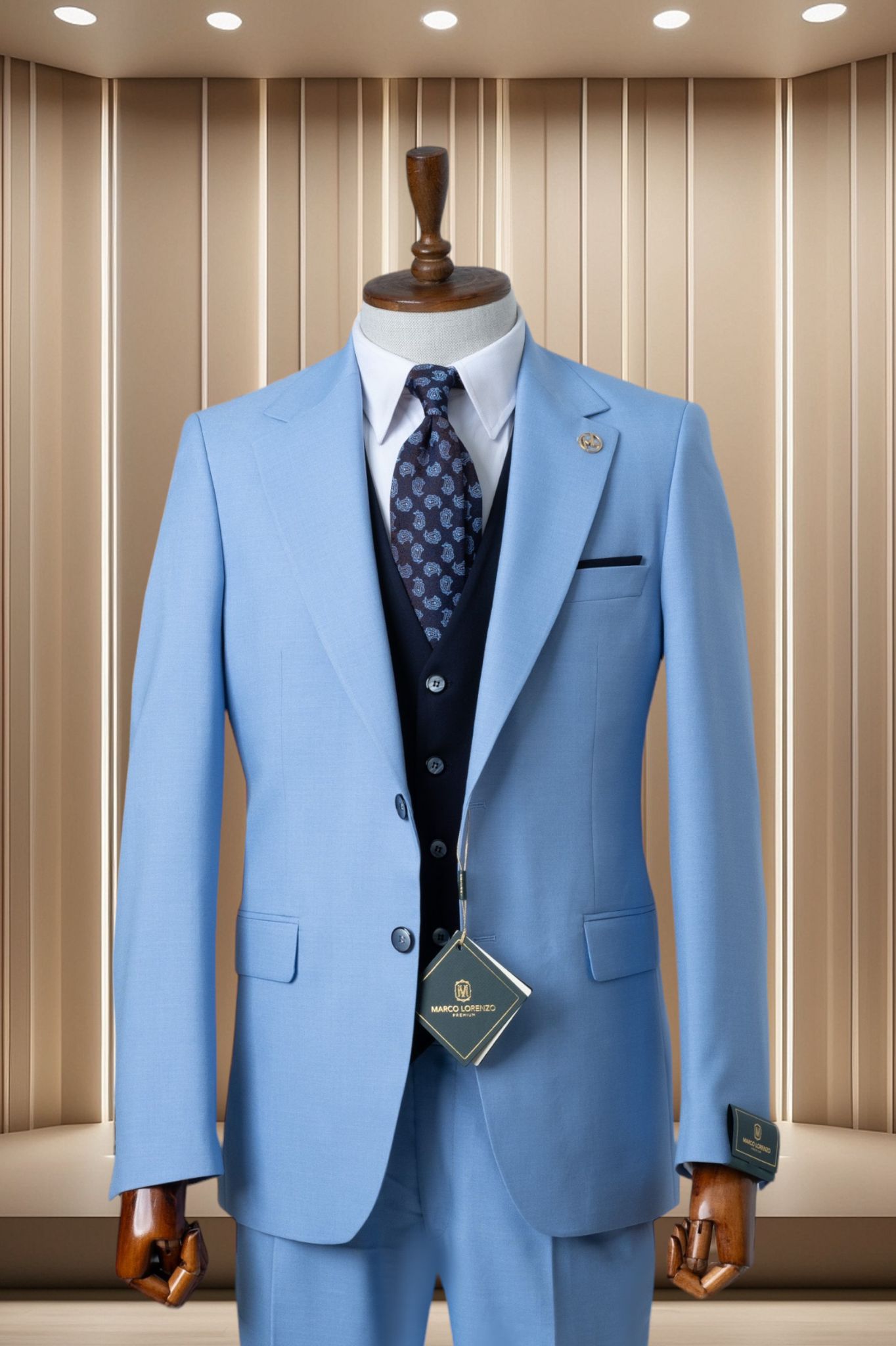 Marco Lorenzo | 3pc. Slim Fit Compose Suit-The City Warehouse-Menswear