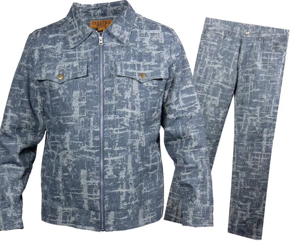 Prestige | Full-Zip Western Denim Set| SJS-120