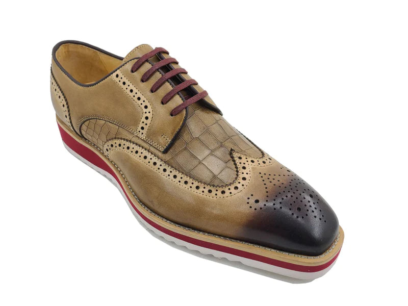 Carrucci | Embossed Croco Oxford | KS515-35-The City Warehouse-Menswear