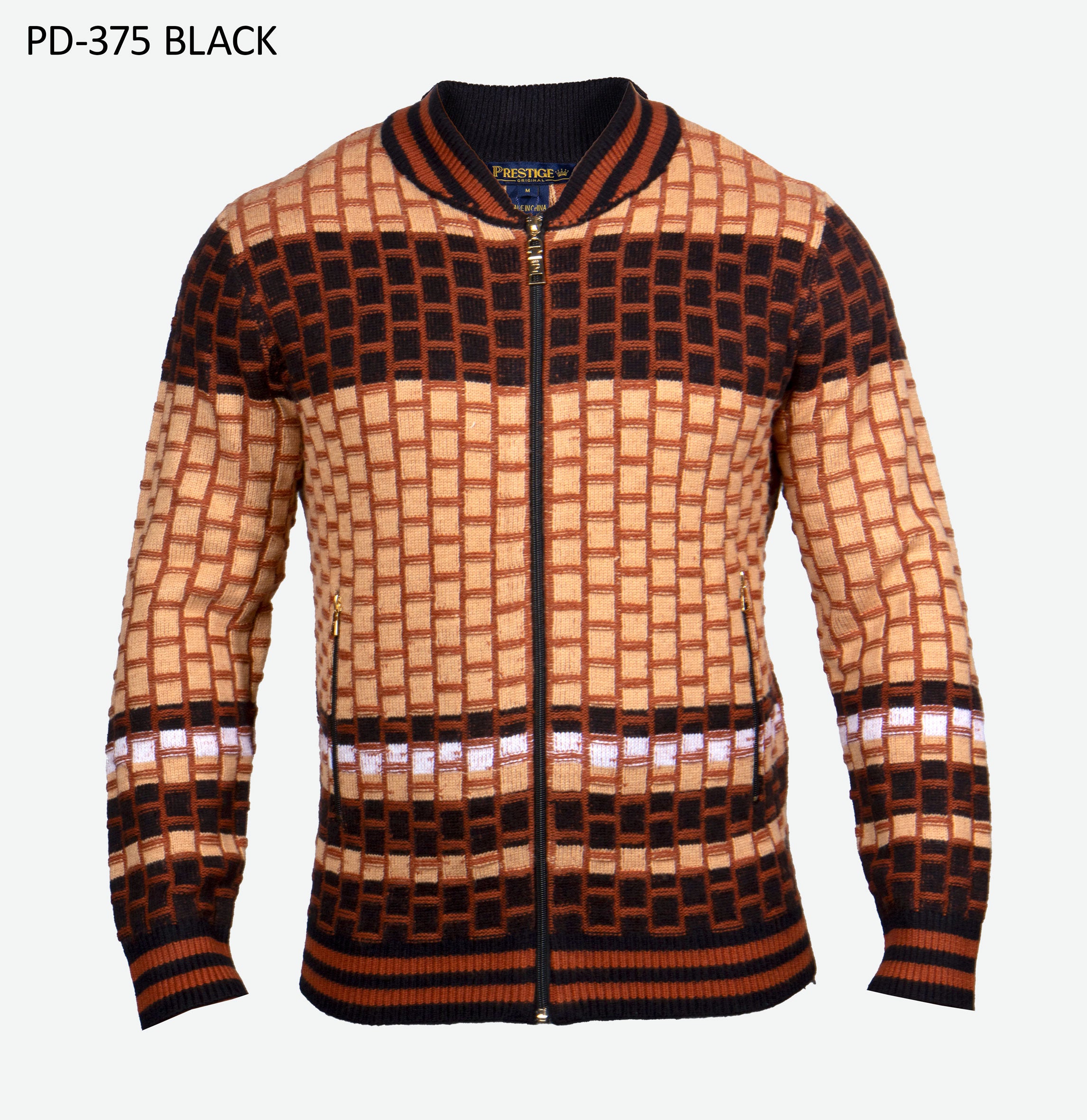 Prestige | Textured Full-Zip Sweater | PD-375