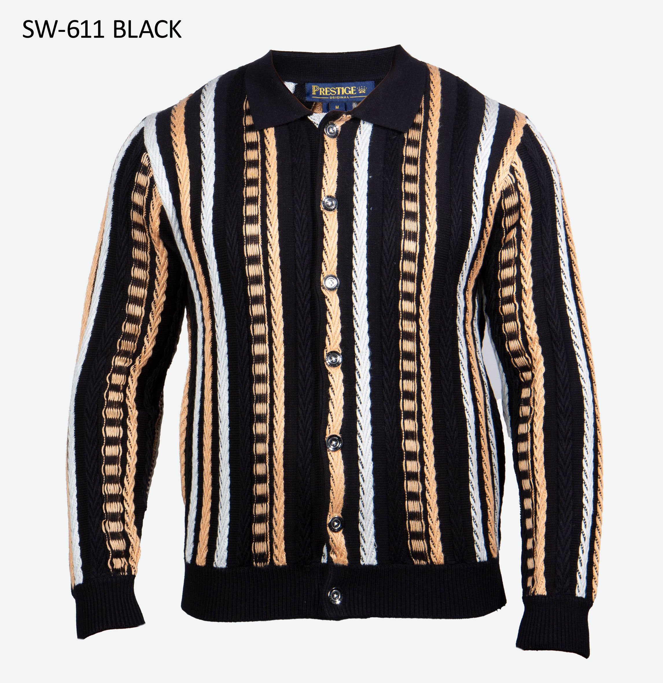 Prestige | Textured Full-Button Sweater | SW-611