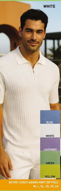Stacy Adam | S/S 1/4 Zip Polo | 21051