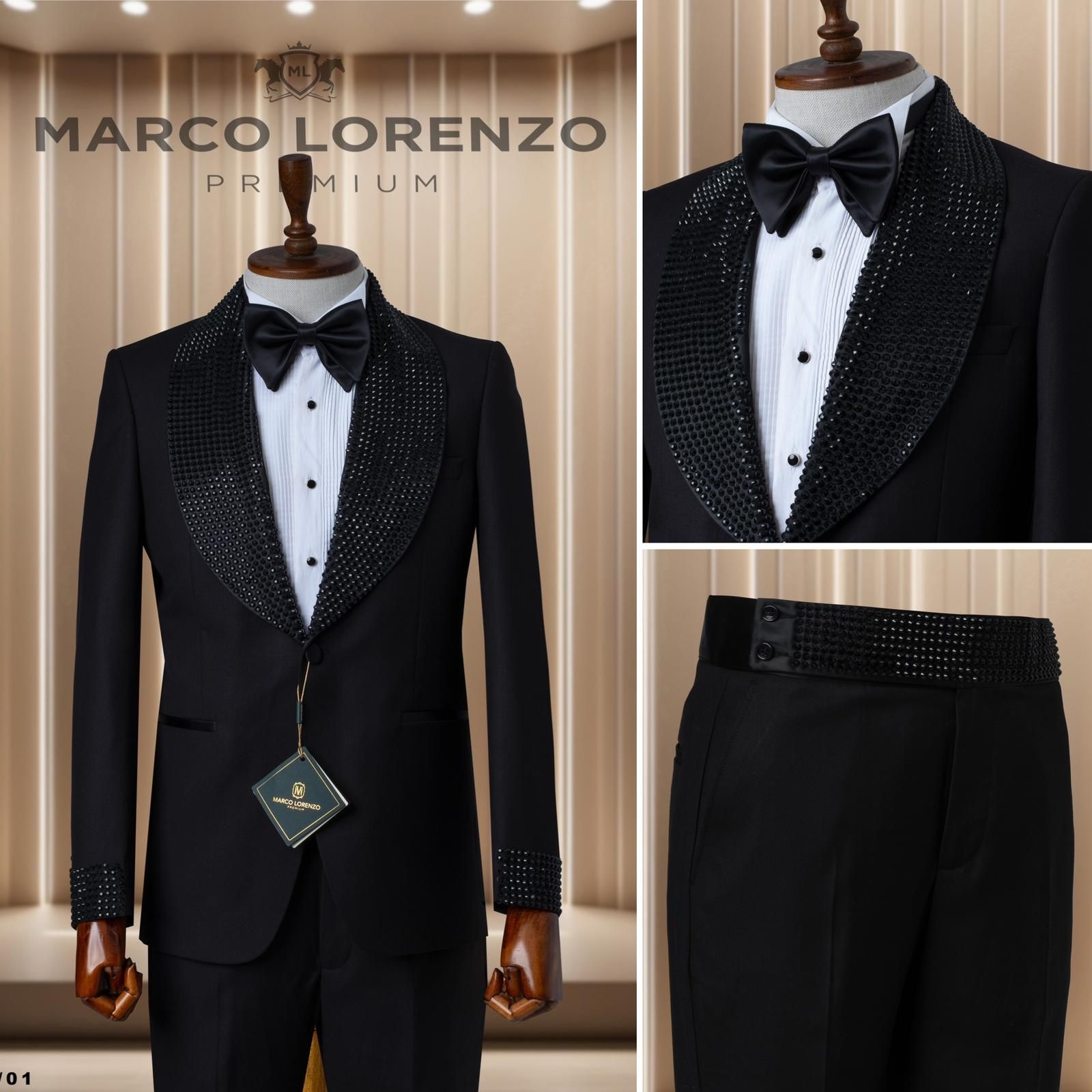 Marco Lorenzo | Wide Collar Studded Tuxedo-The City Warehouse-Menswear