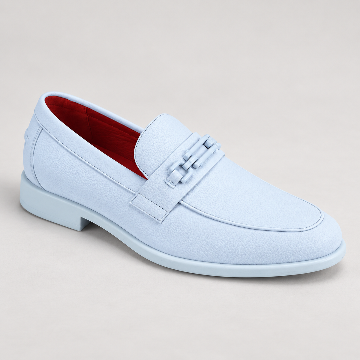 Ashford ASH4 Light Blue moc-toe slip-on - professional studio photograph