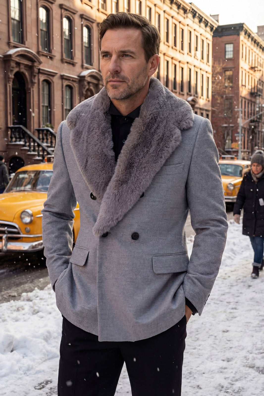 Barabas Yonge Fur Coat in gray