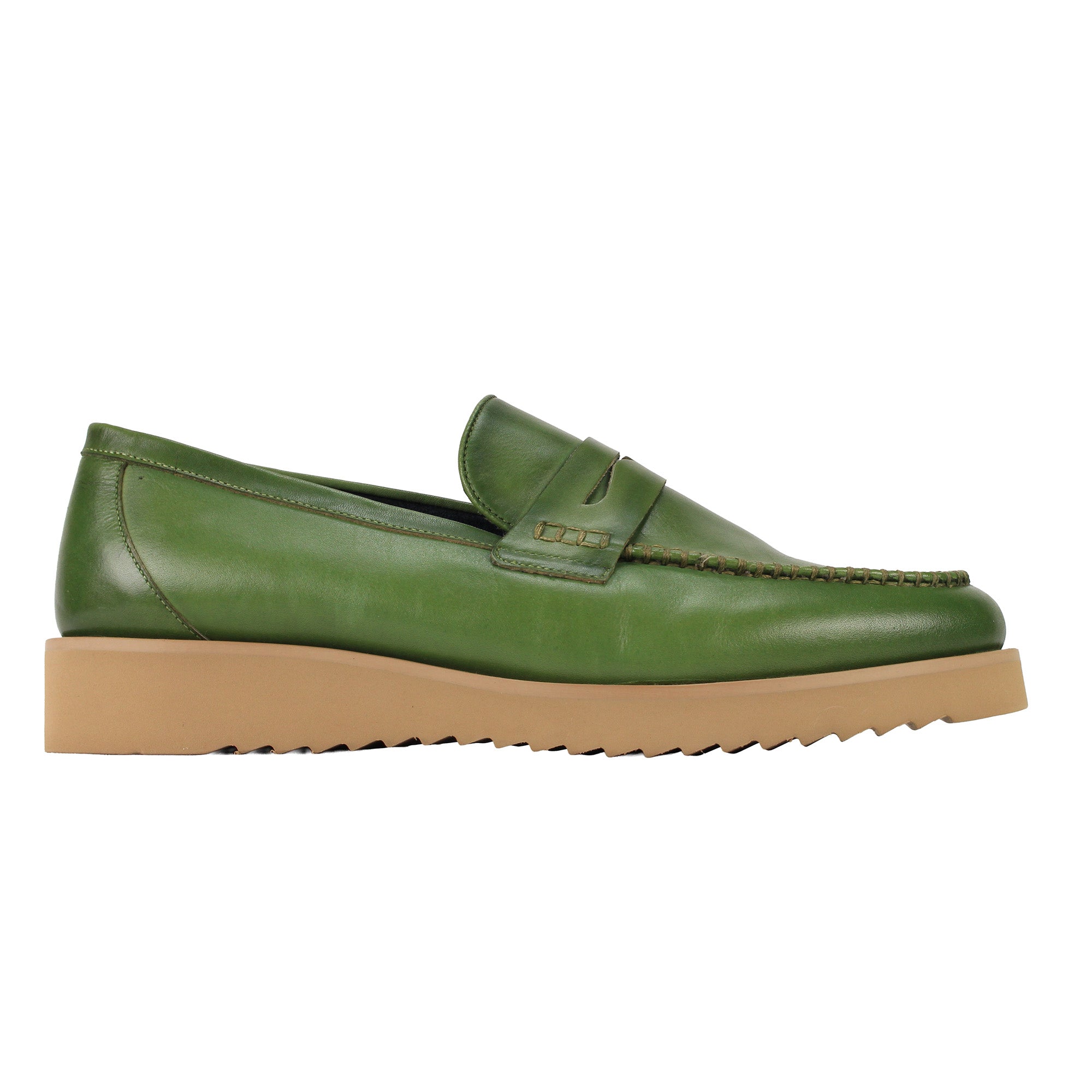 Black Julep Maverick men's penny loafer in dark green