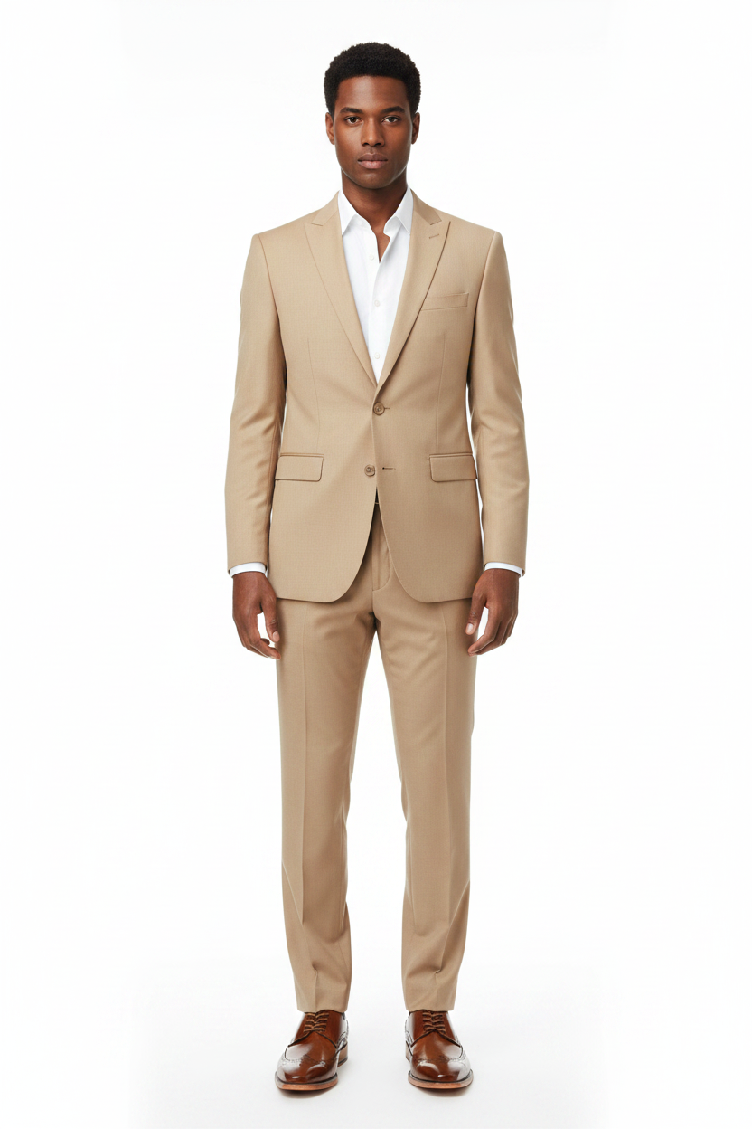 Giovanni Lincoln Wingtip in Tan - Virtual Model Editorial Shot