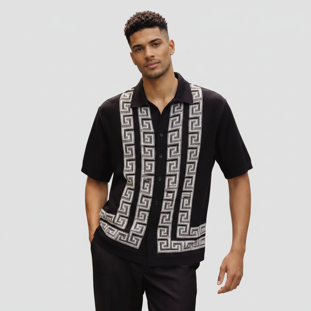 Silversilk 2-Piece Short Sleeve Knit Set Style 21019 - Detail View