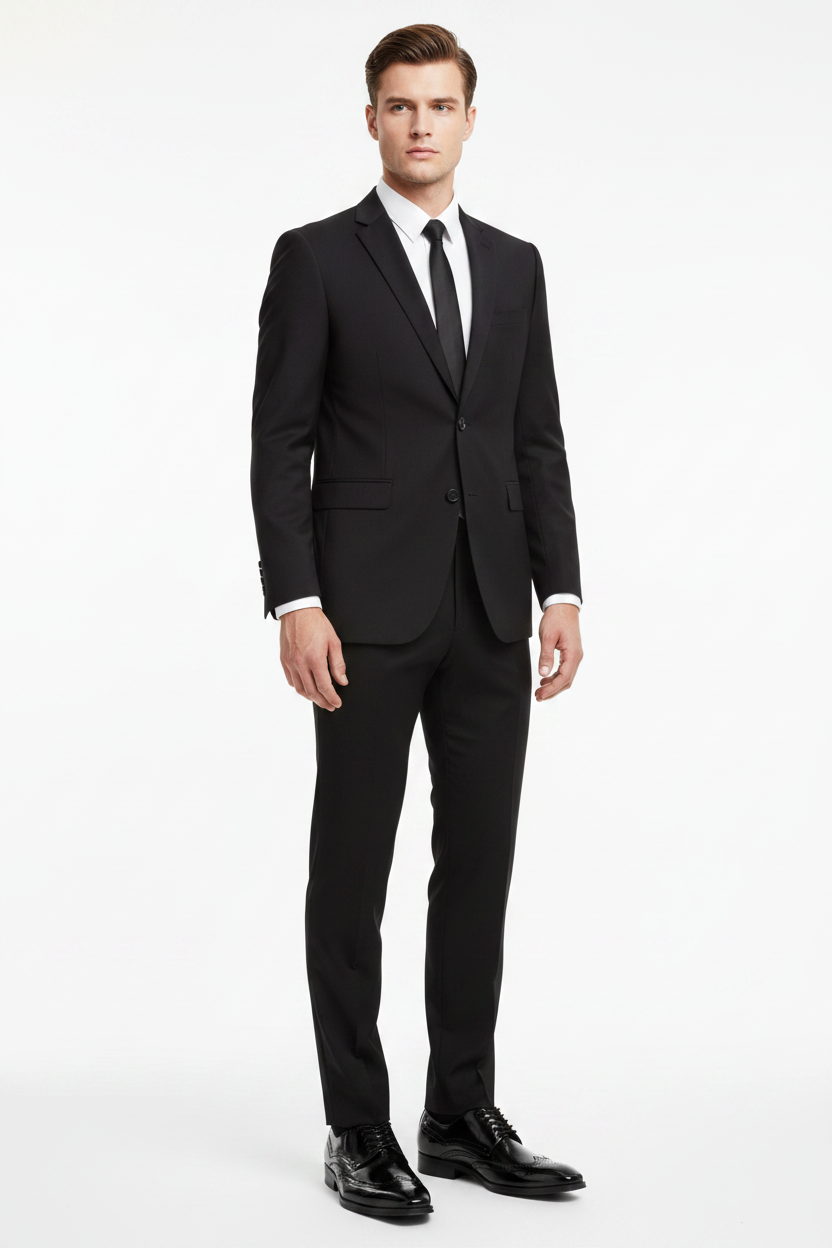 Giovanni Lincoln Wingtip in Black - Virtual Model Editorial Shot