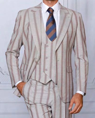 Manzini | 3pc Wide Pinstripe Suit | Sydney