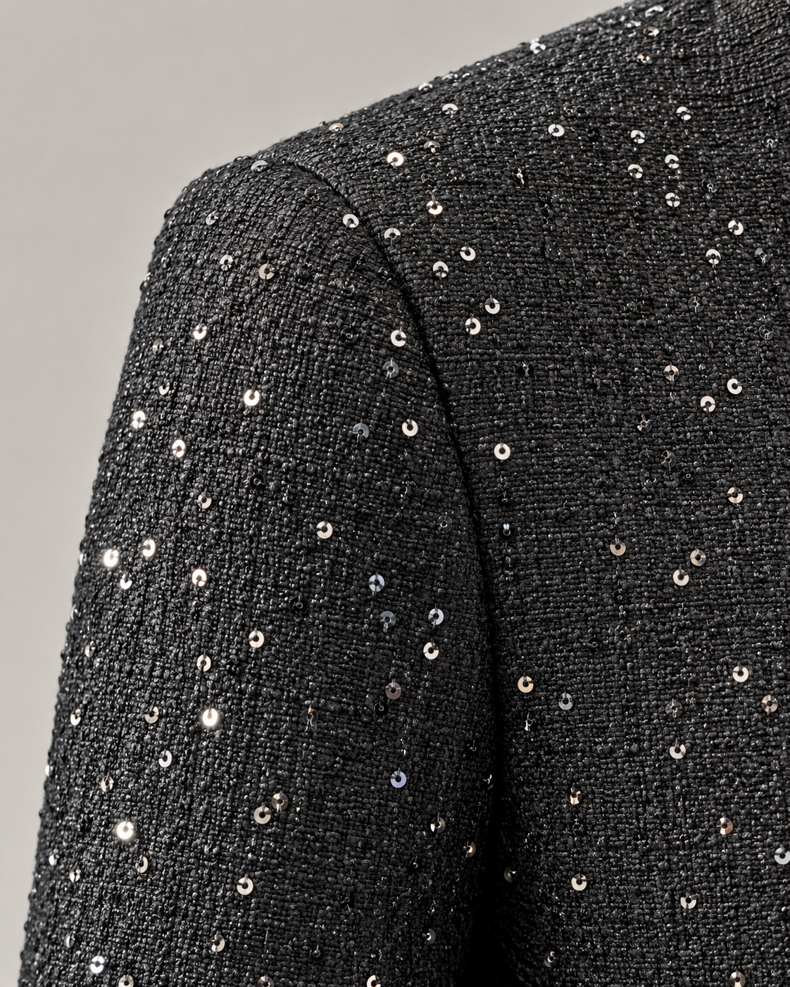Maenza J-2426S black sequin jacket fabric detail