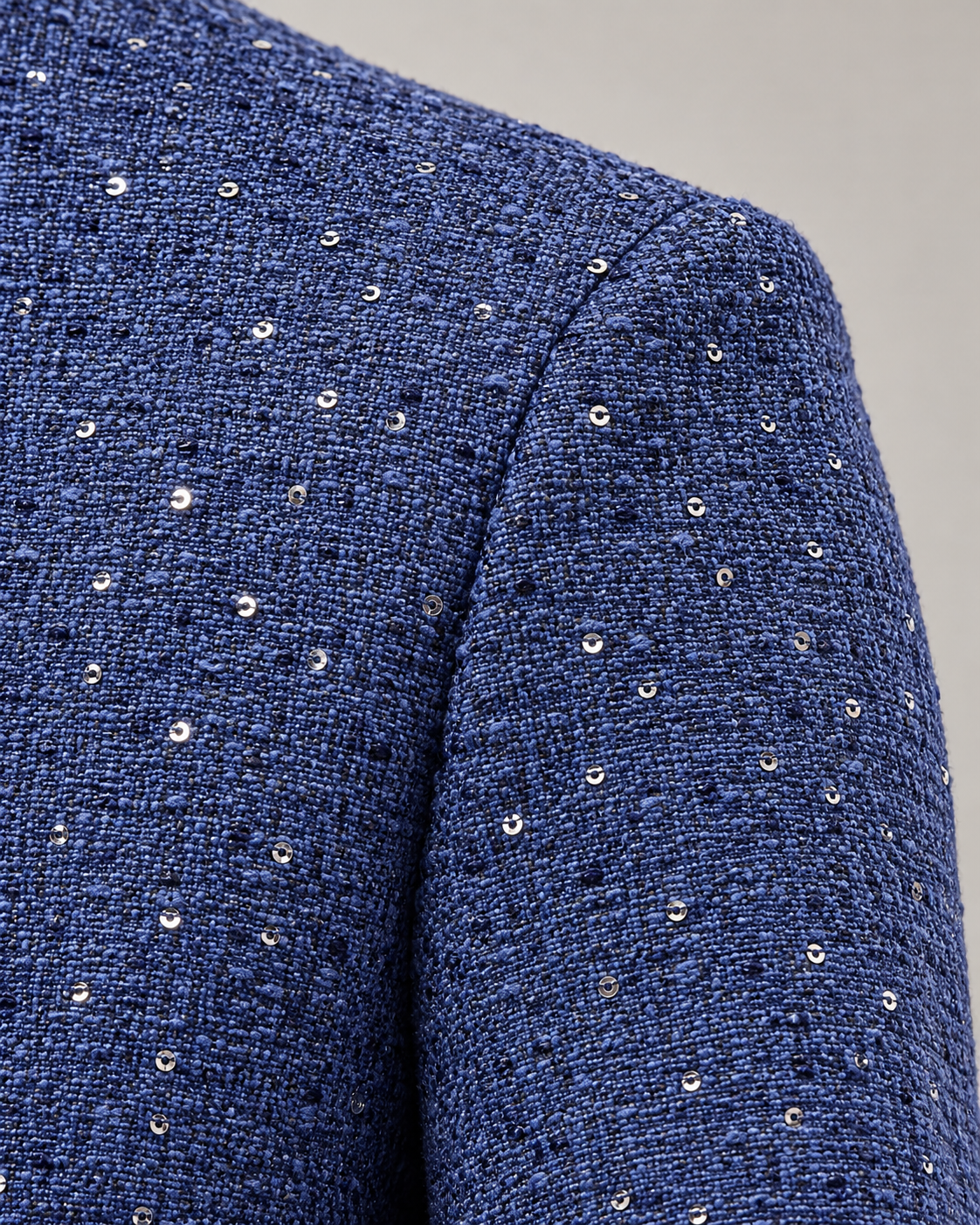 Maenza J-2426S navy sequin jacket fabric detail