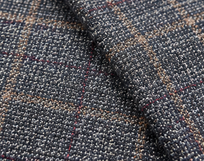 Saboo 1950 Navy three-piece suit — fabric view