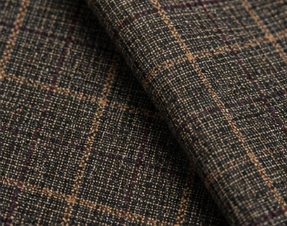 Saboo 1950 Olive three-piece suit — fabric view