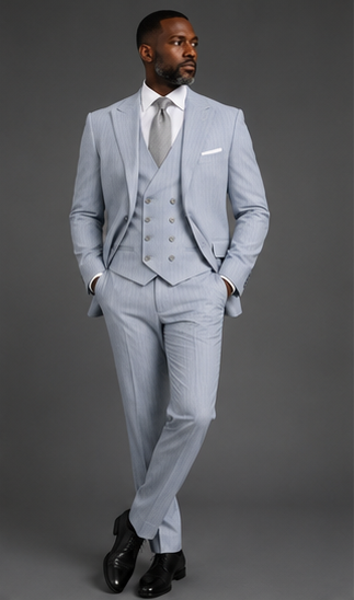 Saboo DB4914 Ice three-piece suit — alternate front view