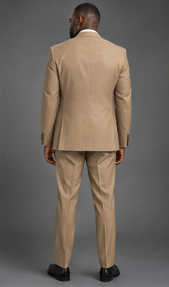 Saboo DB5200 Beige three-piece suit — back view