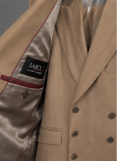 Saboo DB5200 Beige three-piece suit — lining view