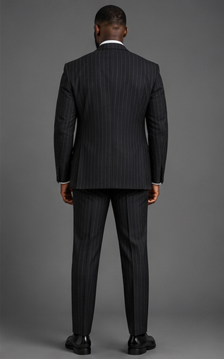 Saboo DB5200 Black three-piece suit — back view