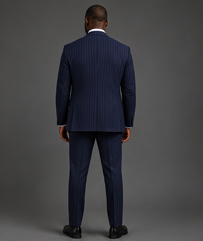 Saboo TA2 Navy three-piece suit — back view