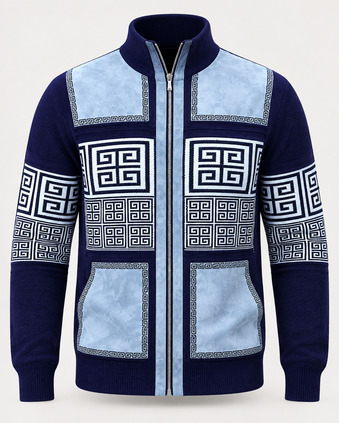 Silversilk 31003 full-zip sweater in Navy
