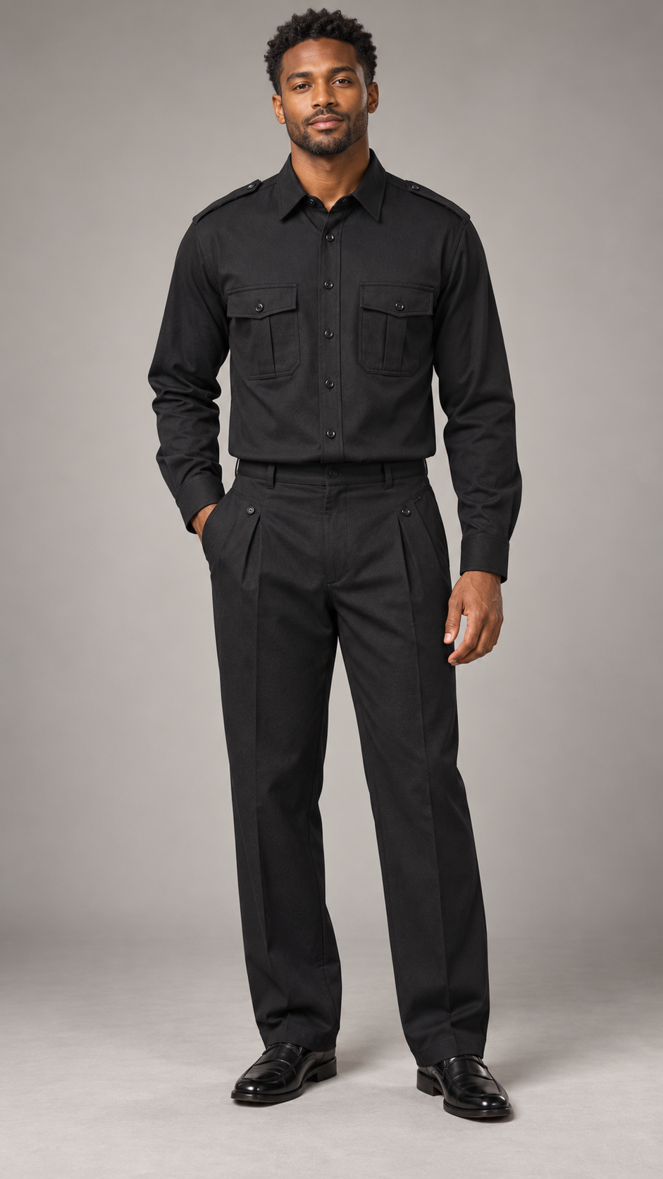 Stacy Adams 35012 black hero on Black male model