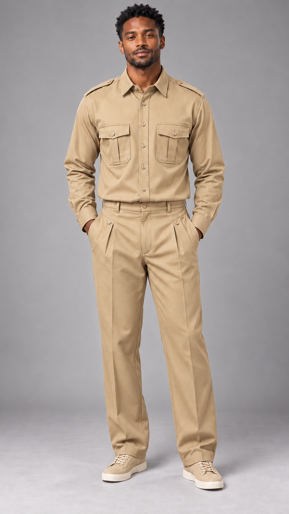 Stacy Adams 35012 khaki hero on Black male model