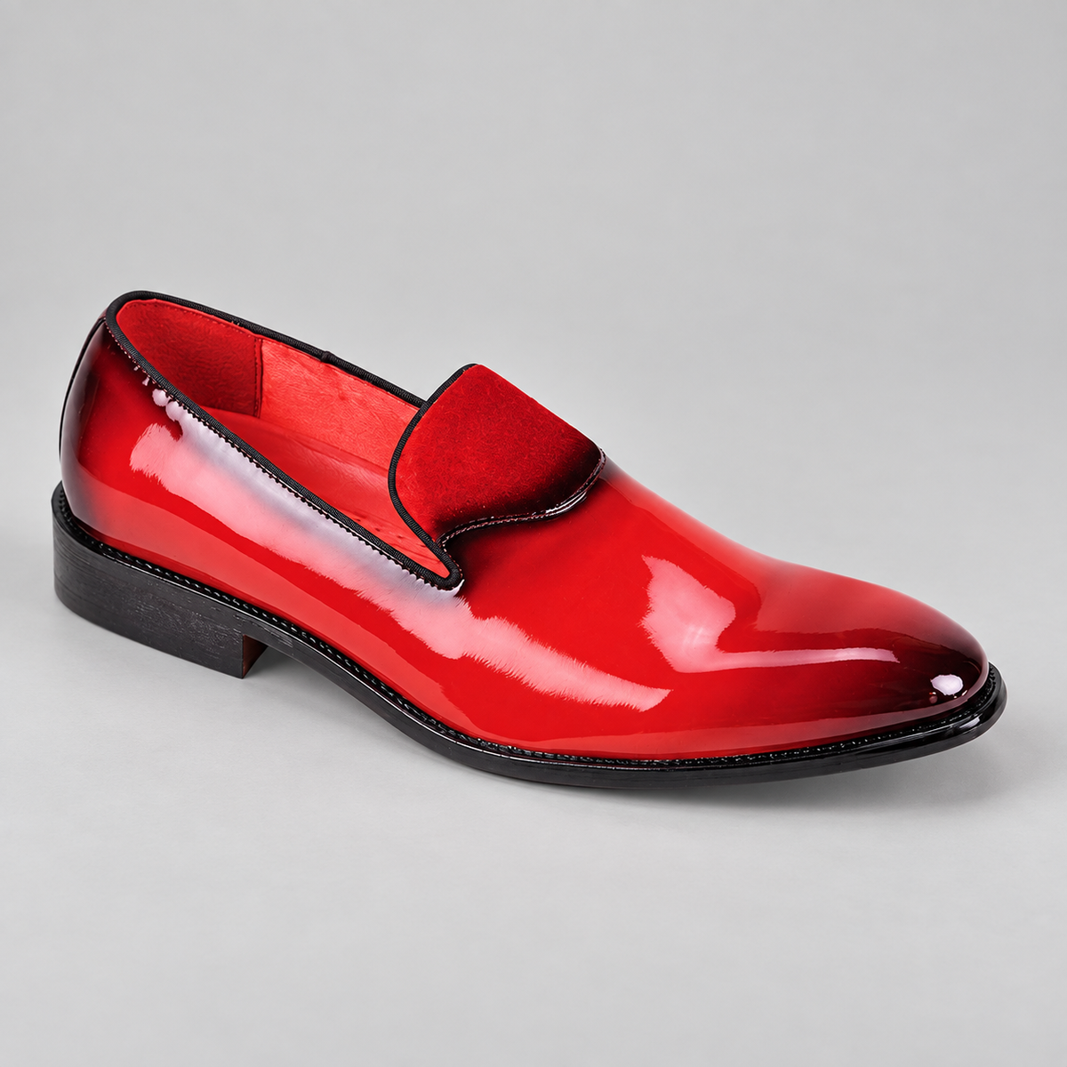 After Midnight Patent Loafer (7009) in Red, studio product photo