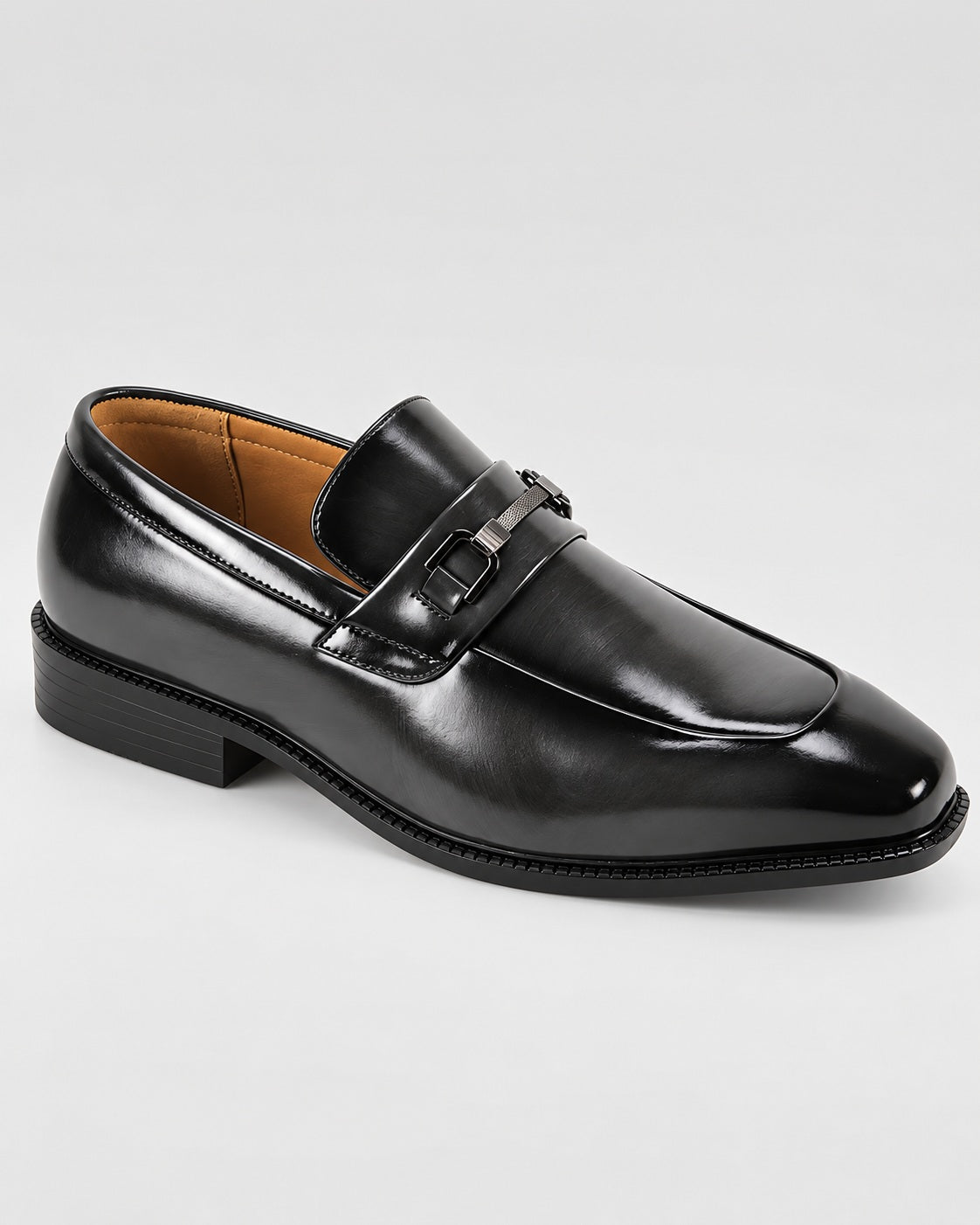 Antonio Cerrelli 7078 black moc-toe bit loafer front three-quarter
