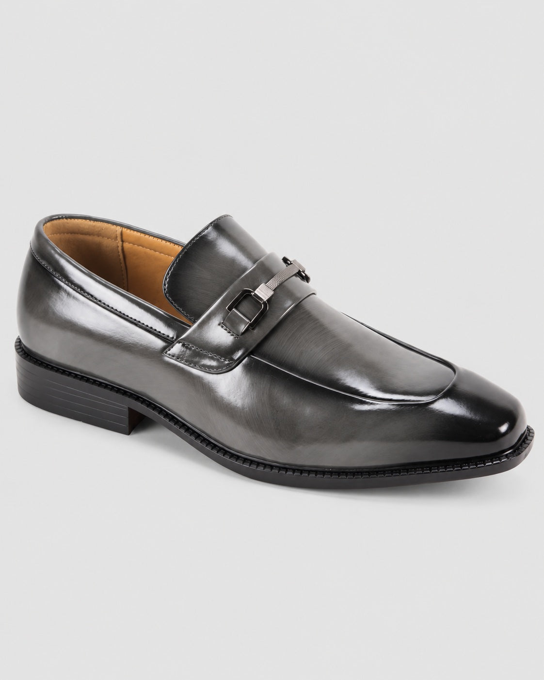 Antonio Cerrelli 7078 grey moc-toe bit loafer front three-quarter