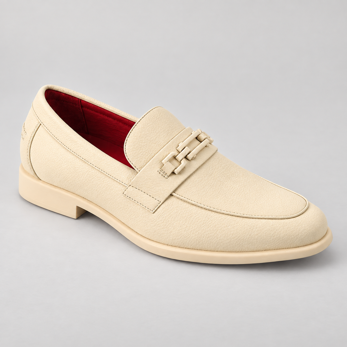 The Ashford Moc-Toe Slip On (ASH4) in Bone White, studio product photo