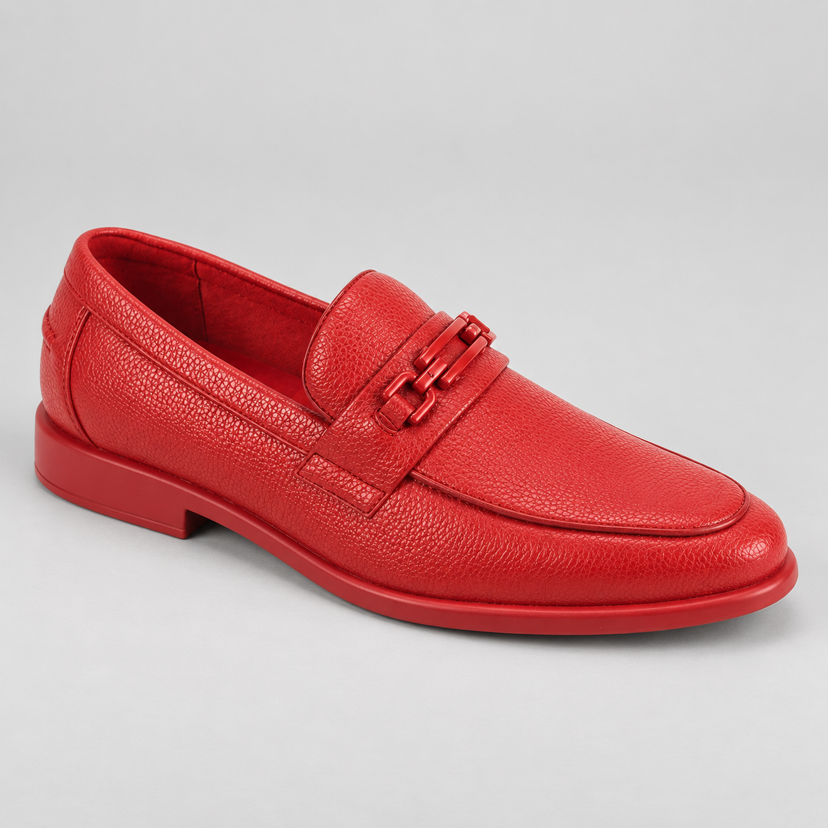 The Ashford Moc-Toe Slip On (ASH4) in Red, studio product photo