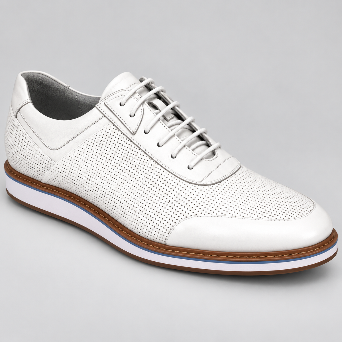 Giovanni Casual Sneaker (Lorenzo) in White, studio product photograph