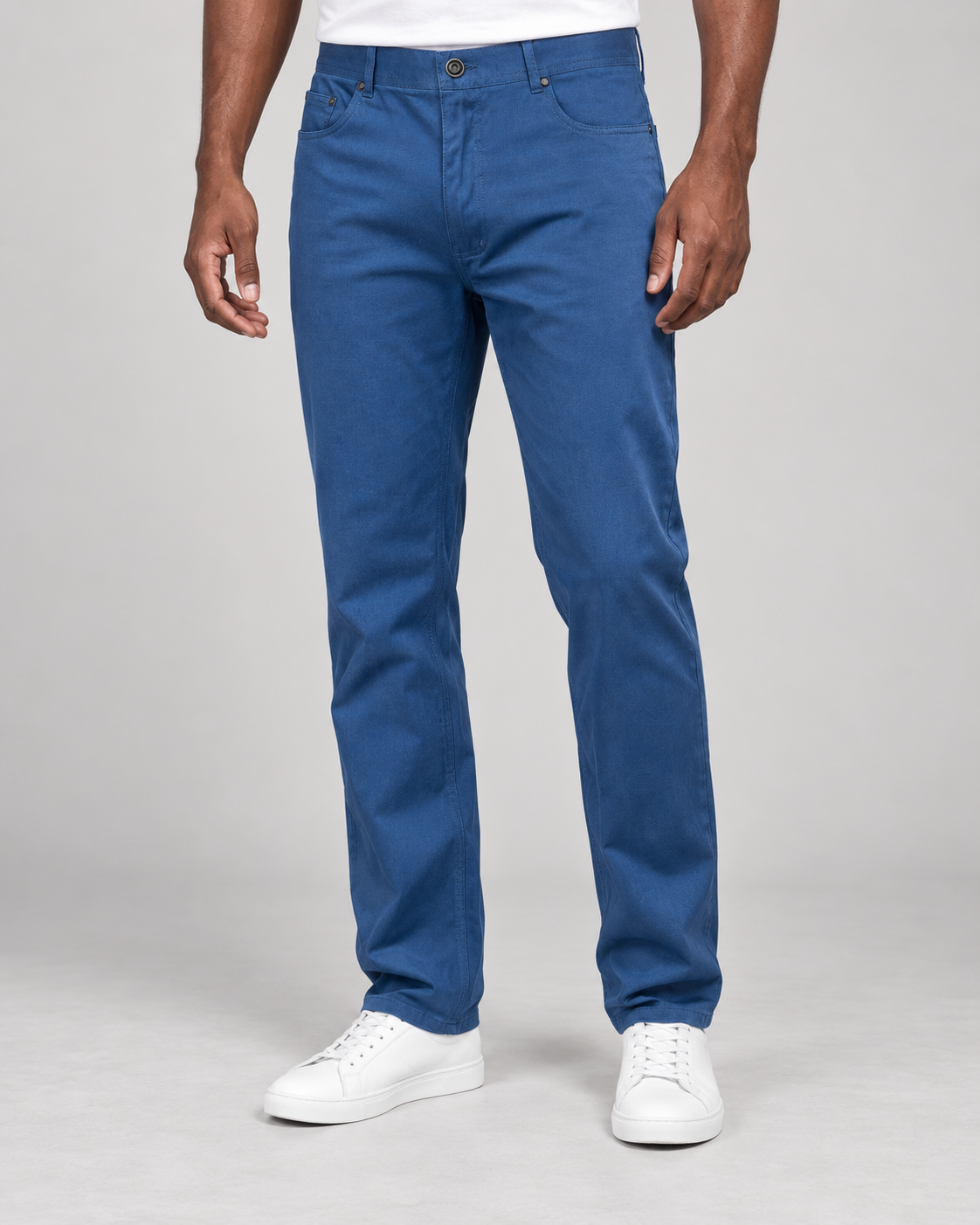 Prestige stretch denim jeans in Denim, on-model studio photo