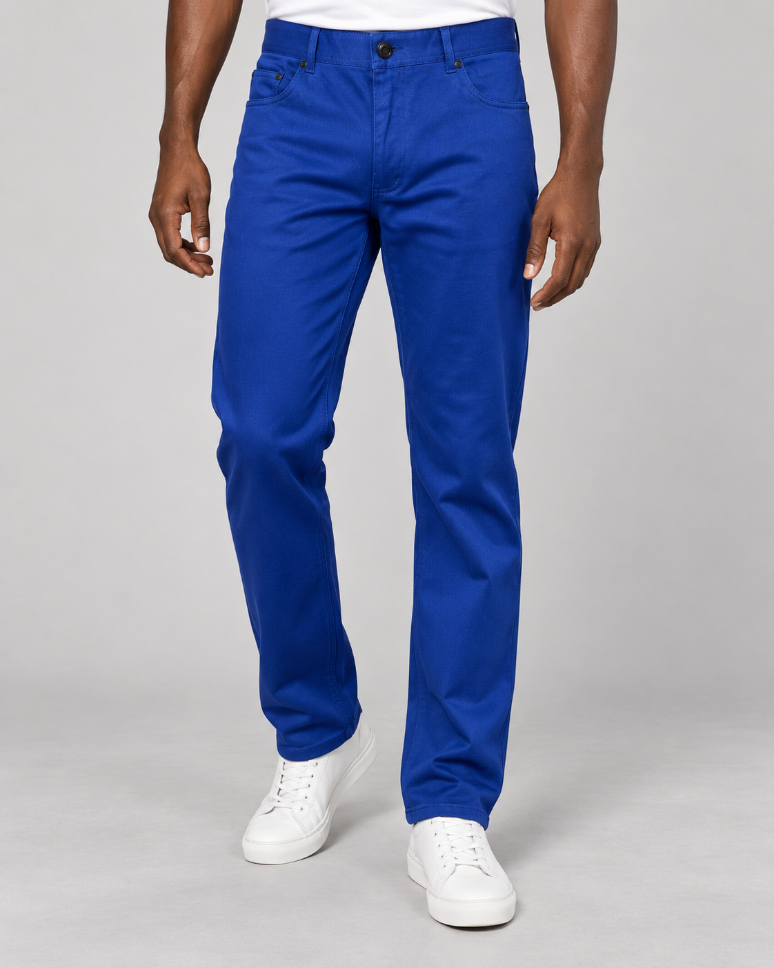 Prestige stretch denim jeans in Royal Blue, on-model studio photo
