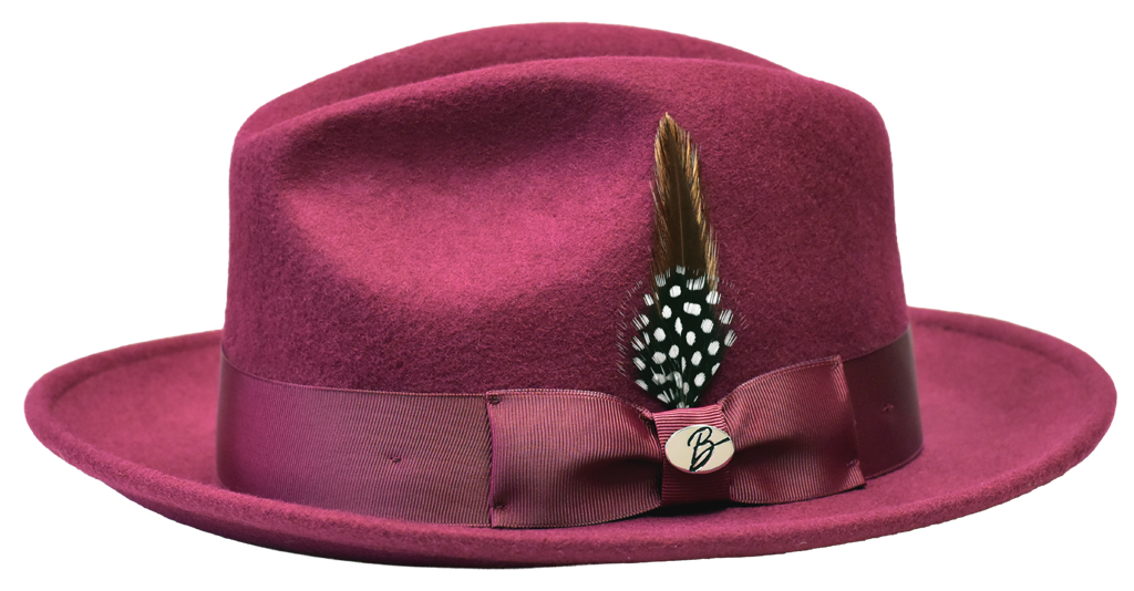 Bruno Capelo Guiliano wool fedora in Burgundy