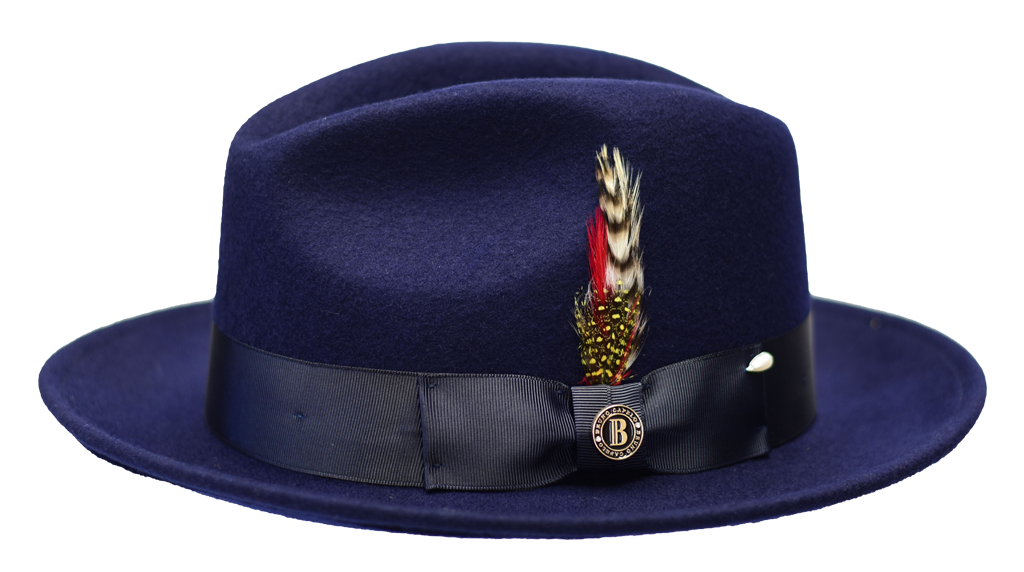 Bruno Capelo Executive wool fedora in Navy