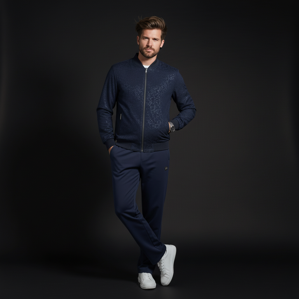 Barocco Regalia Emboss Tracksuit JS425 Navy second view