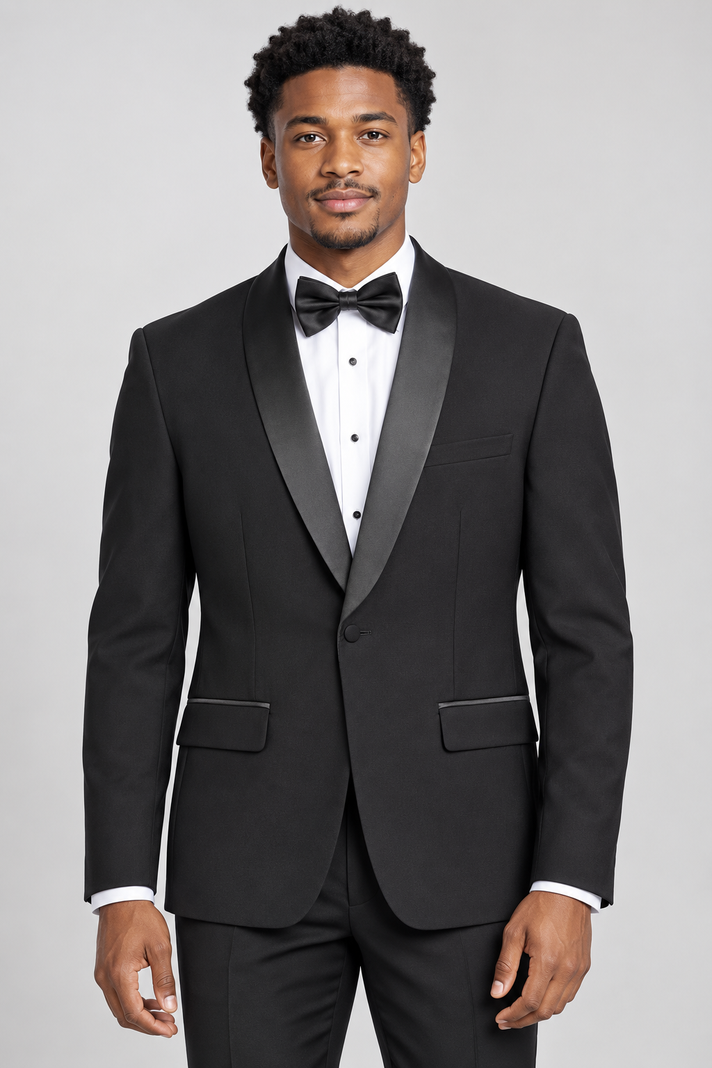 Black Zacchi ALLEN shawl lapel blazer on model