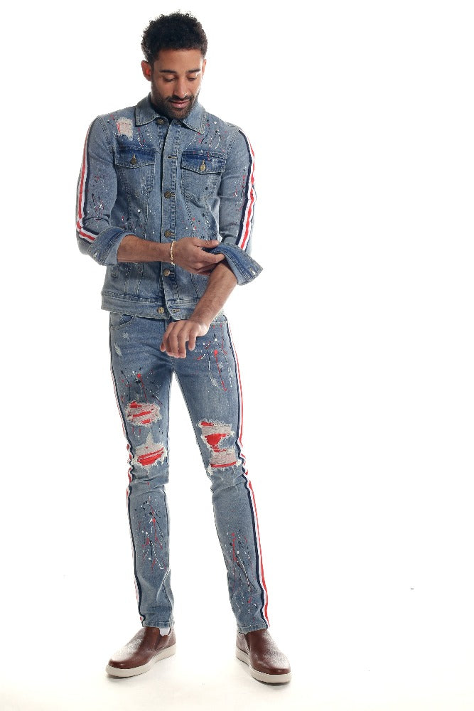 2pc Denim Jean Set | #1591 | Paint Style