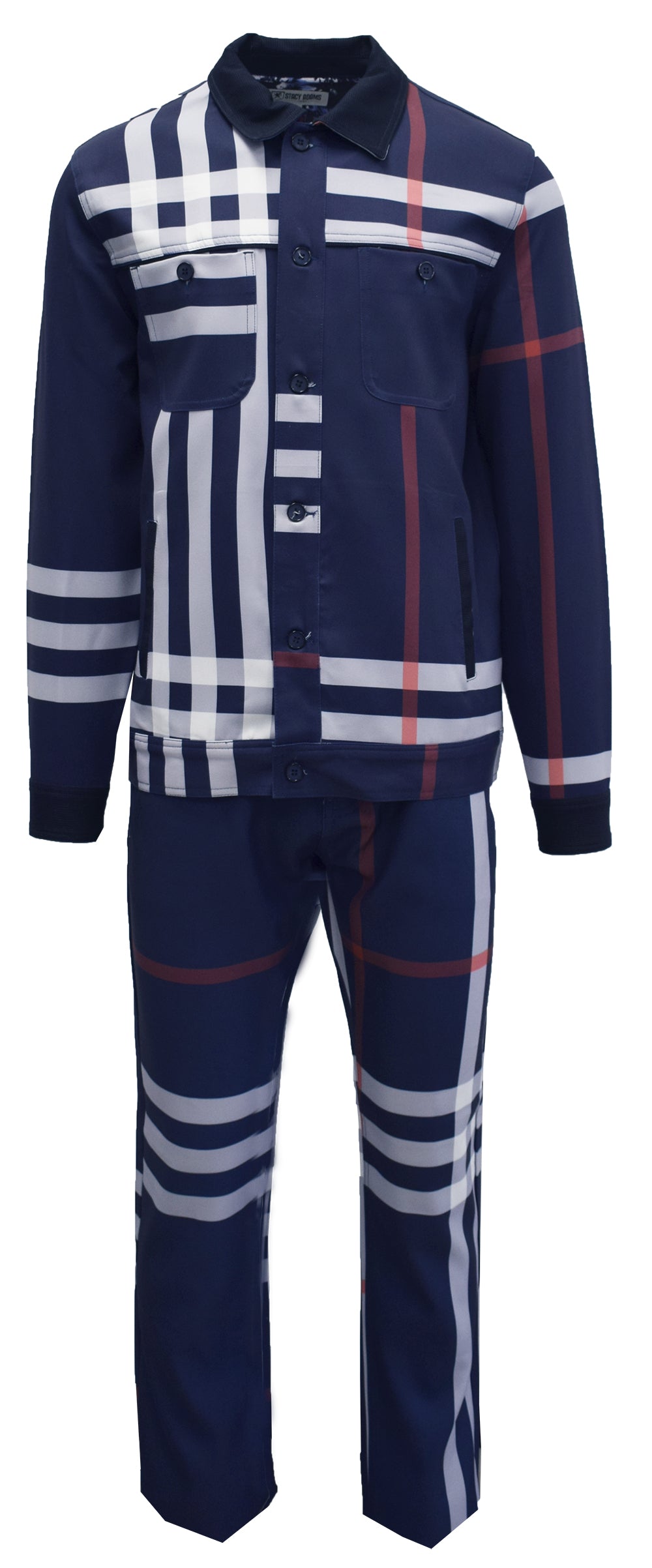 2pc L/S Plaid Set | Navy-The City Warehouse-Menswear