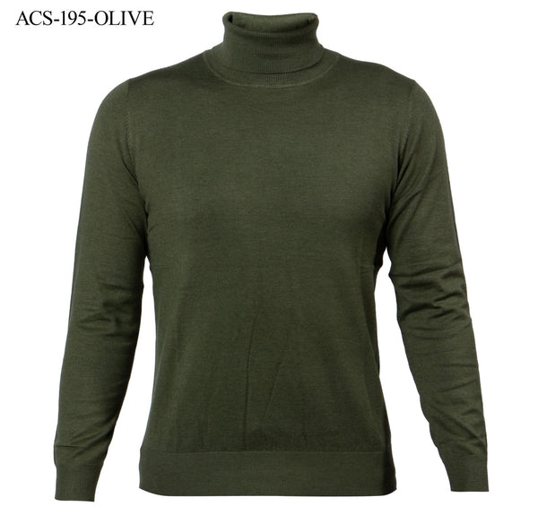 Solid L/S Turtleneck Sweater | (Olive)