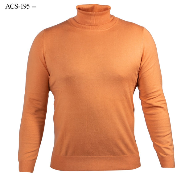 Solid L/S Turtleneck Sweater | (Peach)