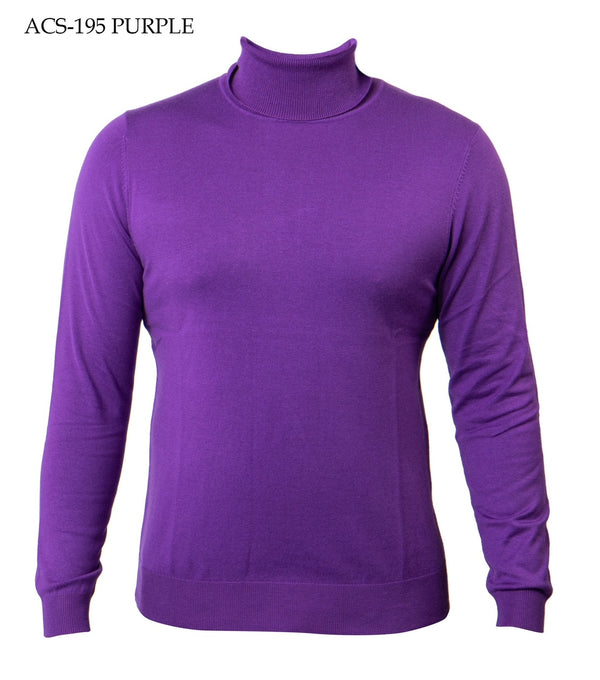 Solid L/S Turtleneck Sweater | (Purple)
