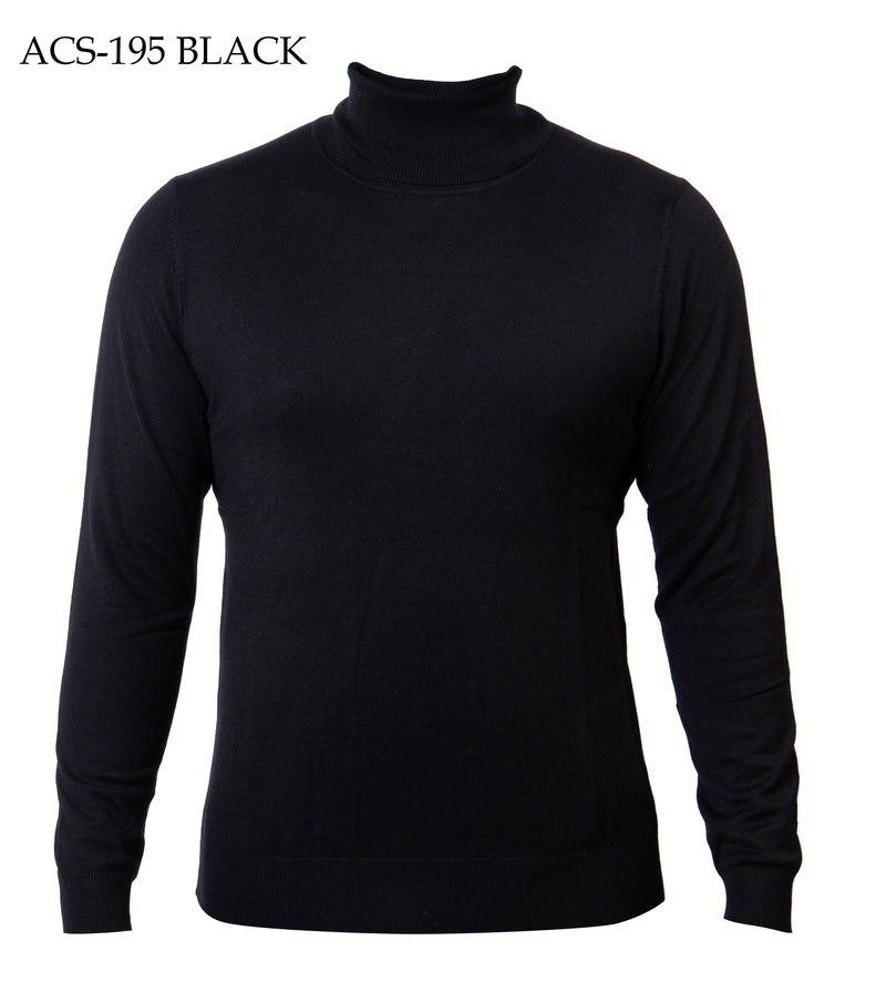 Solid L/S Turtleneck Sweater | (Black)