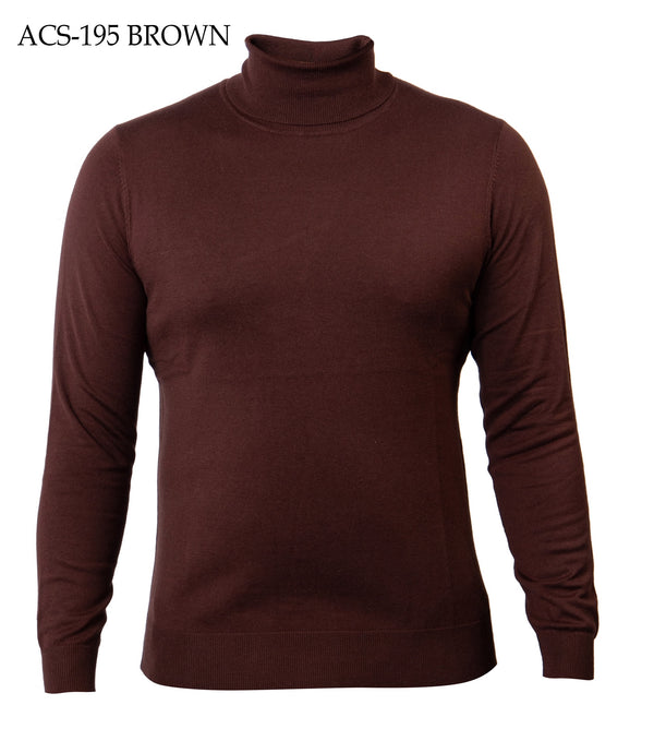 Solid L/S Turtleneck Sweater | (Brown)